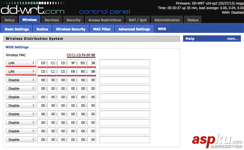 多臺DD-WRT配置WDS的方法 DD-WRT,WDS