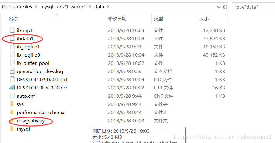 mysql5.7.21,解壓版,data目錄,恢復數(shù)據(jù)