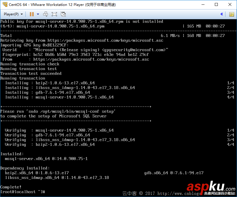 Centos 7.3下SQL Server安裝配置方法圖文教程 Centos,7.3,SQL,Server