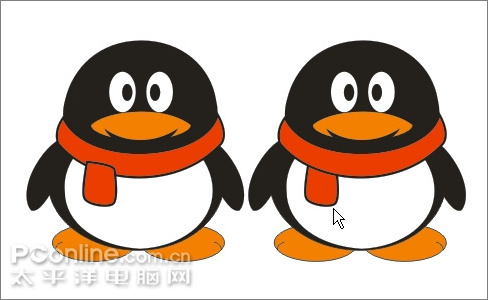 coreldraw繪制可愛的情侶qq企鵝 coreldraw繪制可愛的情侶qq企鵝