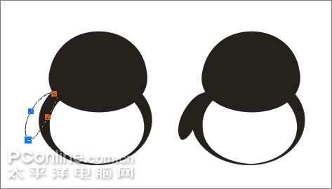 coreldraw繪制可愛的情侶qq企鵝 coreldraw繪制可愛的情侶qq企鵝